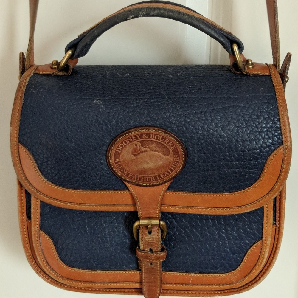 Dooney & Bourke Navy and Brown Crossbody Bag